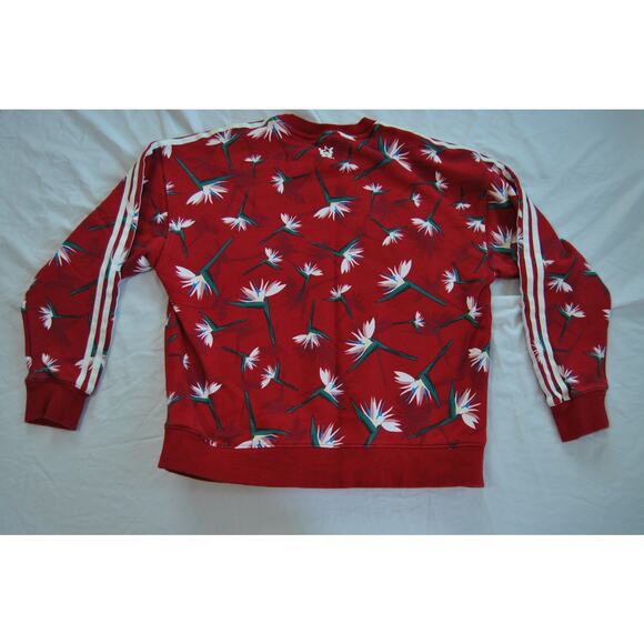 Adidas Thebe Magugu Womens Crewneck Sweatshirt Birds Of Paradise Red Medium - Picture 5 of 8